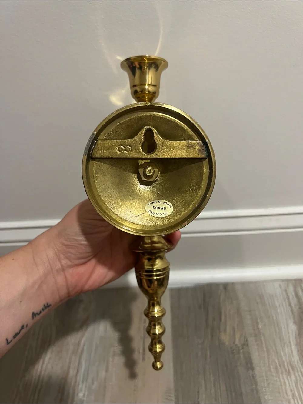 Vintage Brass Wall-Mounted Candle Sconce Holder